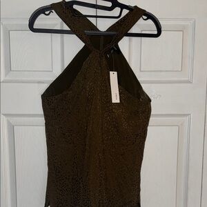 Drew twist front Olive Green animal print top